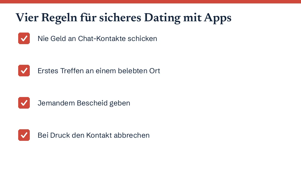 Vier Regeln für sicheres Dating mit Apps