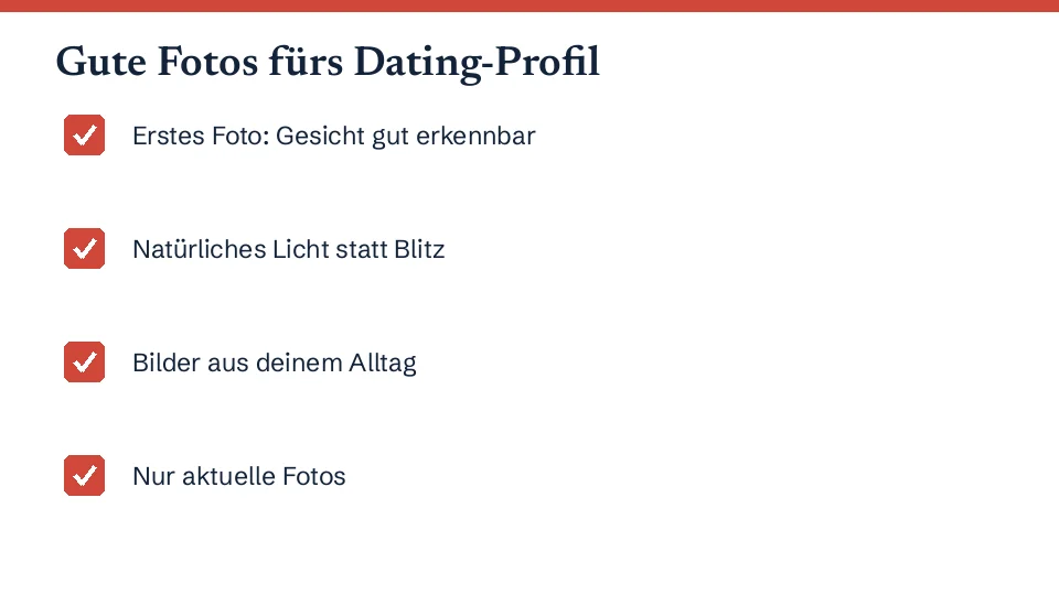 Vier Regeln für gute Fotos im Dating-Profil